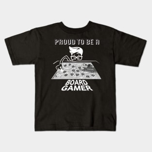 Proud to be a Board Gamer (White) Kids T-Shirt